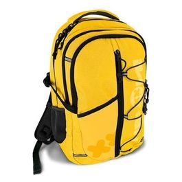 Ne.On! New Carry Zaino Scuola 3 Scomparti In Tessuto Ecosostenibile Rpet Waterproof Giallo