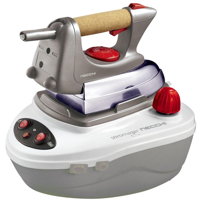 Necchi Ferro da Stiro NS-CLUB300G Grigio con Caldaia 2000 W ad Alta Pressione per Prestazioni Professionali