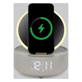 Specchio con Lampada Orologio Cassa Grigio