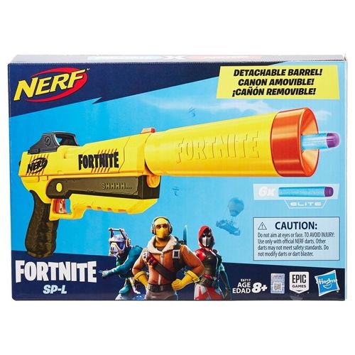 Nerf Fortnite SP-L, Blaster Ufficiale con 6 Dardi, Colore Giallo