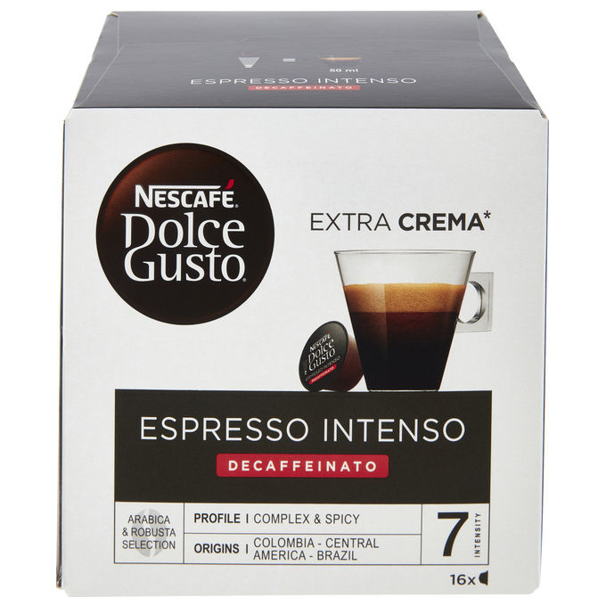 Nescafe Dolce Gusto capsule caffe espresso intenso decaffeinato 16 pezzi intensita 7