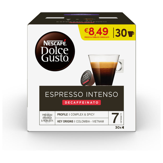 Nescafé Dolce Gusto Espresso Intenso Decaffeinato, 30 Capsule