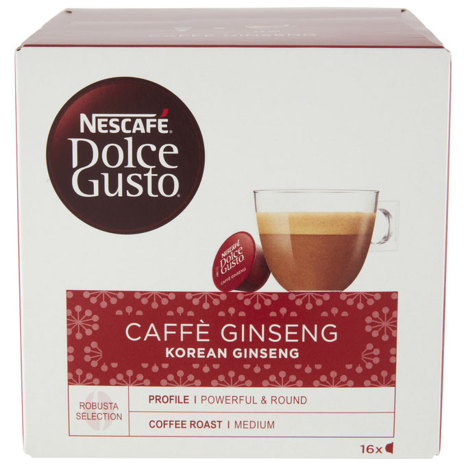 Nescafé Dolce Gusto, Caffe' Ginseng, 16 Capsule, Tostatura Media