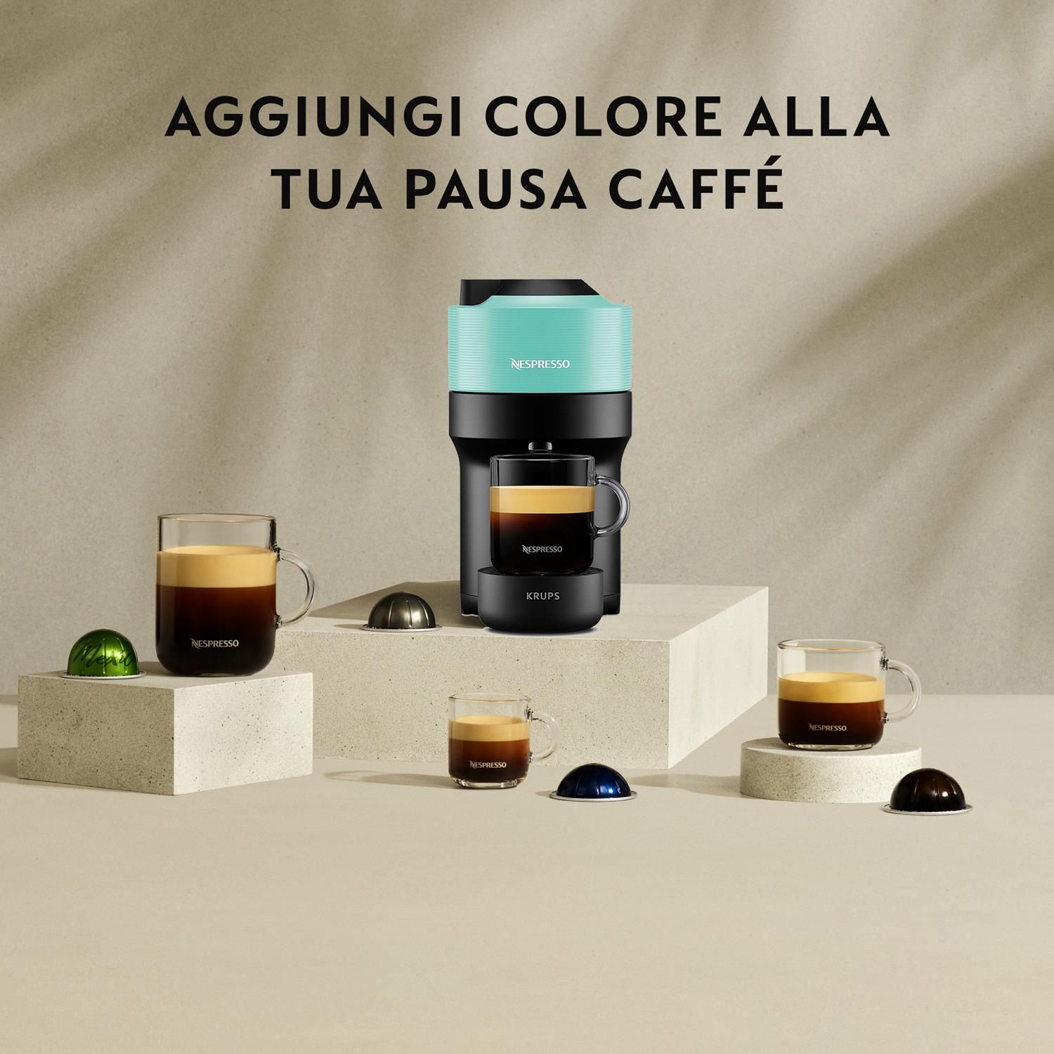Nespresso Vertuo Pop XN9204K Macchina caffè Aqua Mint