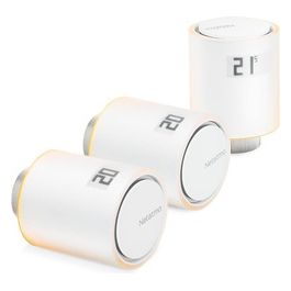 Netatmo Testa Termostatica Intelligente, Set da 3, Controllo Remoto, Risparmio Energetico, Modulo Supplementare per il Termostato Intelligente e per il Kit di Base per Riscaldamento Centralizzato Visita lo Store di Netatmo