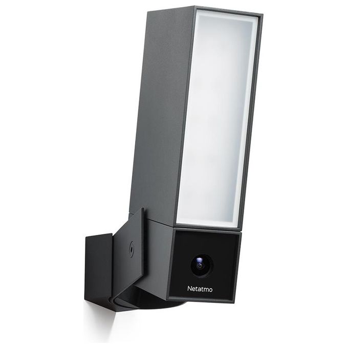 Netatmo Telecamera WIFI Esterna Intelligente, Luce Integrata, Sensore di Movimento, Visione Notturna, Senza abbonamenti, Nero Intenso, NOC-S-IT