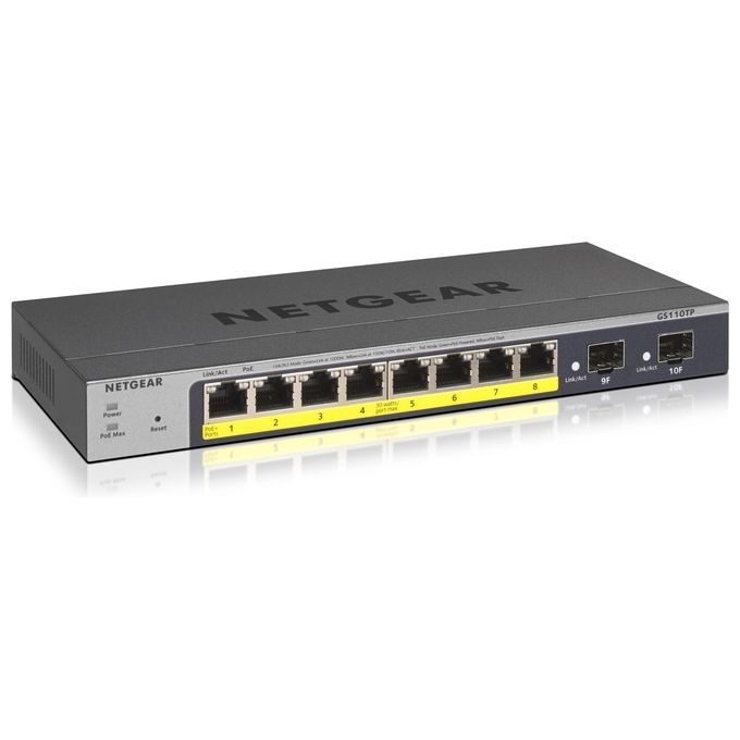 Netgear GS110TP Switch Gestito L2/l3/l4 Gigabit Ethernet 10/100/1000 Grigio Supporto Power Over Ethernet