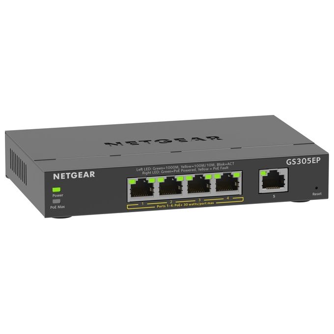 Image of Netgear GS305EP Gestito L2-l3 Gigabit Ethernet 10-100-1000 Supporto Power Over Ethernet Nero