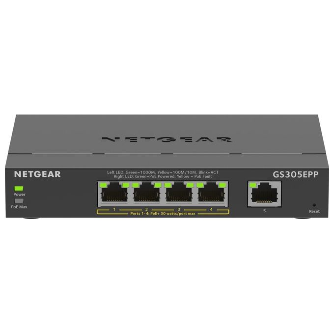 Image of Netgear GS305EPP Switch Gestito L2-l3 Gigabit Ethernet 10-100-1000 Supporto Power Over Ethernet Nero