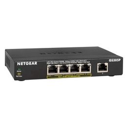 Netgear GS305P Switch unmanaged 5 x 10/100/1000 (4 PoE) desktop, montaggio a parete PoE (55.5 W)