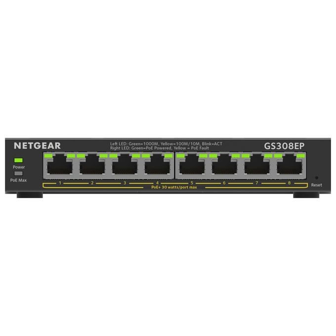 Image of Netgear GS308EP Switch Gestito L2-l3 Gigabit Ethernet 10-100-1000 Supporto Power Over Ethernet Nero