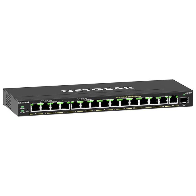 Image of Netgear GS316EP-100PES Switch di Rete Gestito Supporto Power Over Ethernet Nero