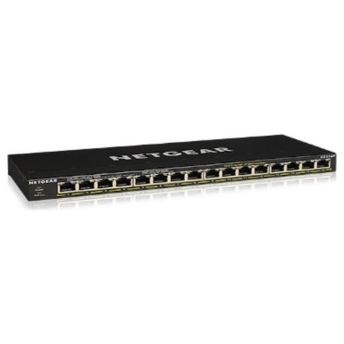 Netgear GS316P Switch Non Gestito Gigabit Ethernet 10/100/1000 Nero Supporto Power Over Ethernet