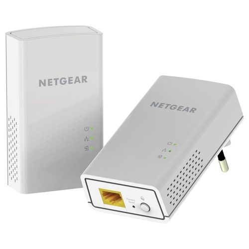Netgear Plw1000-100Pes Adattatori Powerline Av1000, Wireless Ac Dual Band, 2 Porte Gigabit Totali, 2 Pezzi, Bianco, Ethernet