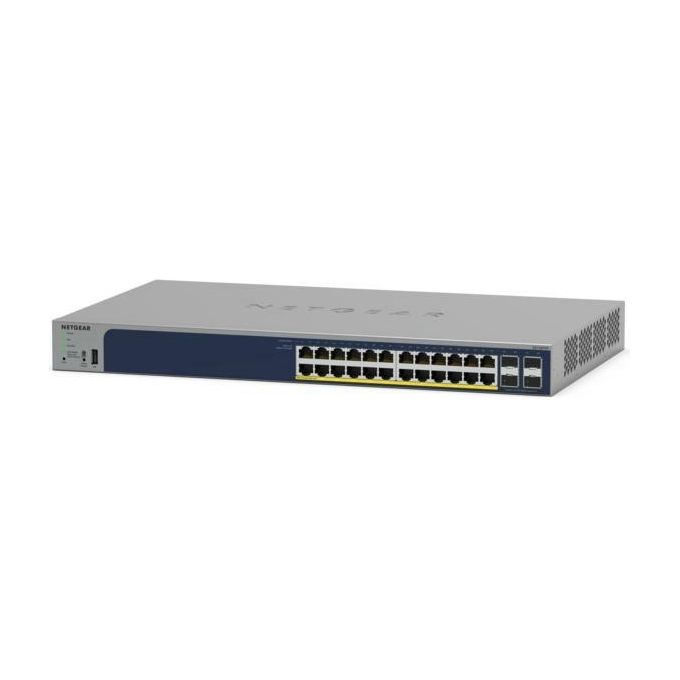 NETGEAR Switch Ethernet 24 porte (GS728TPP-V3) Switch PoE Gigabit con gestione Insight cloud opzionale 24 PoE a 380 W 4 SFP da 1G montaggio desktop