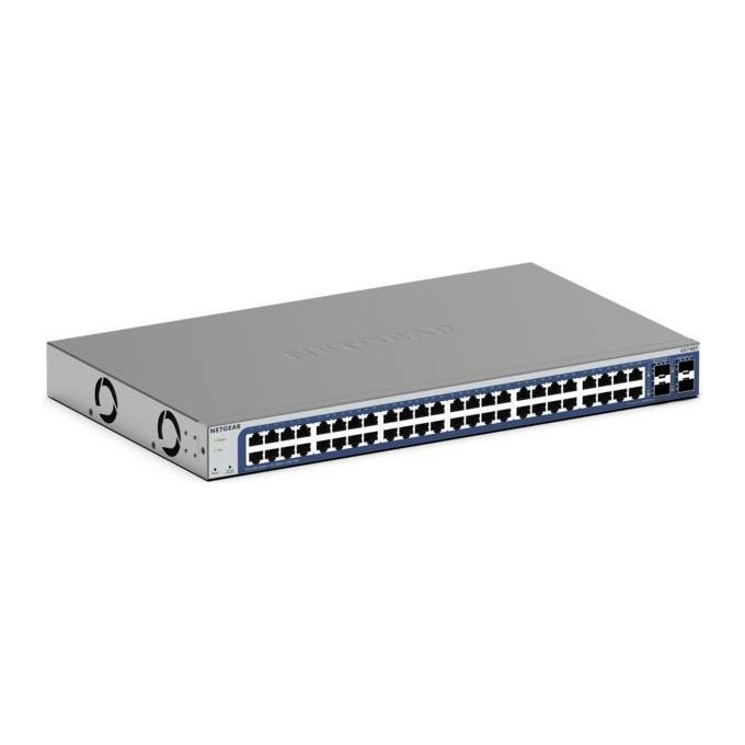 NETGEAR Switch Ethernet Smart 48 porte GS748T Switch Gigabit con 2 SFP da 1G e 2 combo da 1G Montaggio Desktop o su Rack