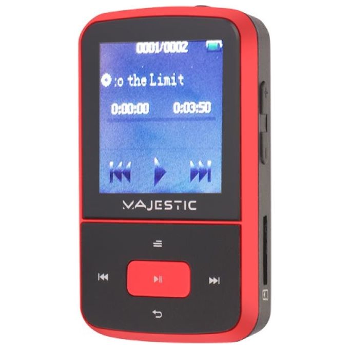 New Majestic BT-3284R Lettore Mp4 32Gb Red Display 1.5'' a Colori Bluetooth Rec Vocale