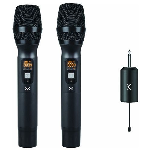 New Majestic Mic-720w Microfono Doppio Wireless Uhf con Ricevitore Ricaricabile