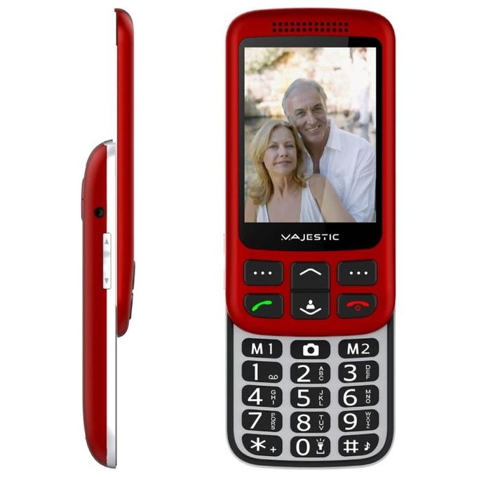 New Majestic Telefono Cellulare Skid 28" con Fotocamera Bluetooth Torcia Rosso