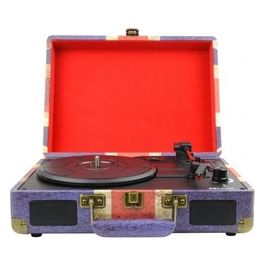 New TT-43 BT/USB/SD/AX Giradischi con Trasmissione a Cinghia Blu Uk Flag