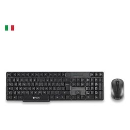 NGS ﻿﻿Euphoria Kit lingua Italiano (QWERTY) - Kit Tastiera e Mouse Wireless 2.4GHz, clic silenziosi. Compatibile con Mac/Windows/Linux/Android/Tablet/TV. Nero