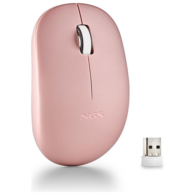 NGS Fog Pro Pink Mouse Wireless Ottico da 1000 DPI Interfaccia Nano USB Ambidestro Rosa