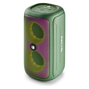 Ngs ROLLER BEAST GREEN - Potente Altoparlante Portatile da 32 W Compatibile con Bluetooth 5.0 e Tecnologia TWA, Luci RGB, IPX5 Resistente all'acqua e alla Polvere, Microfono, Vivavoce, Verde.