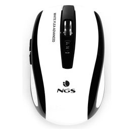 NGS White Flea Advanced RF Mouse Wireless Ottico 1600Dpi 6 Tasti Nero/Bianco