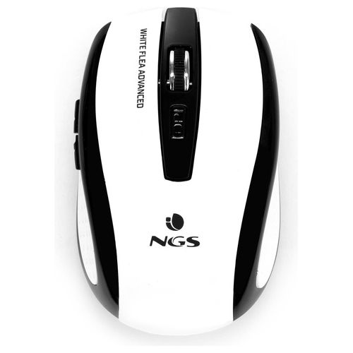 NGS White Flea Advanced RF Mouse Wireless Ottico 1600Dpi 6 Tasti Nero/Bianco