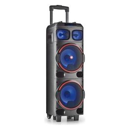 Ngs WILD DUB 1 - Altoparlante Portatile 300W Compatibile con la Tecnologia Bluetooth e True Wireless Stereo, Doppio subwoofer 8"" + Doppio Tweeter 3"" (Micro SD/USB/AUX IN/), Ruote, Colore nero