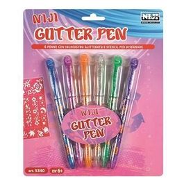 NIJI 6 Penne Glitterate Colorate 3 Stencil