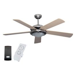 Ventilatore da Soffitto Woodsky in Legno 60W con Telecomando per un Regolabile Comfort Climatizzato in Ogni Stanza