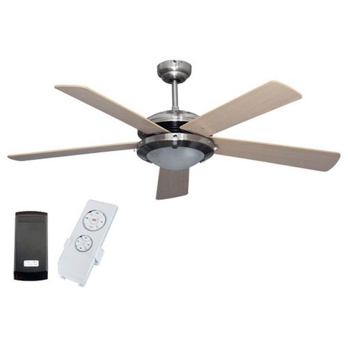 Ventilatore da Soffitto Woodsky in Legno 60W con Telecomando per un Regolabile Comfort Climatizzato in Ogni Stanza