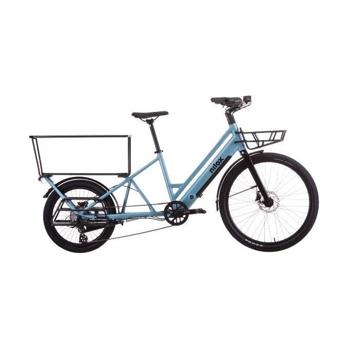 Nilox 30NXEBCLTV1 C3 Cargo Long Bicicletta elettrica cargo Motore 250 W Batteria 36 V 10 Ah Autonomia fino a 50 km Freni a disco idraulici Display LCD Bluetooth colore Blu