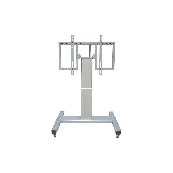 Nilox OM06184 Atlante Carrello Elettrico Multimediale per Monitor Touch fino a 150 Kg Rotazione 90° Inclinazione Regolabile Altezza Massima 1200 mm colore Argento