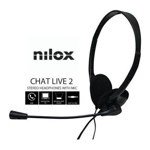 Nilox Chat Live 2 Cuffie Stereo con Archetto Regolabile e Controllo Volume