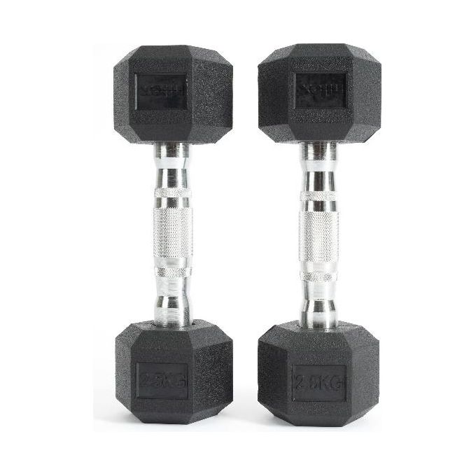 Nilox Dumbbell 2x2.5Kg Manubri Palestra con Rivestimento in Gomma Vulcanizzata Spessa