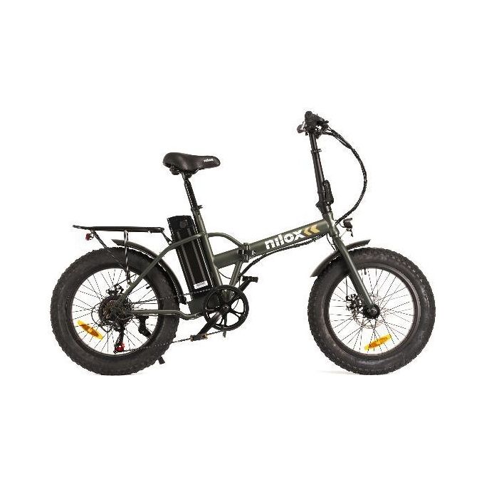 Nilox E-Bike X8 Plus Bici Elettrica con Pedalata Assistita 70Km di Autonomia Batteria Removibile al Litio da 36 V - 13 Ah Gomme 20" Fat Doppio Freno a Disco