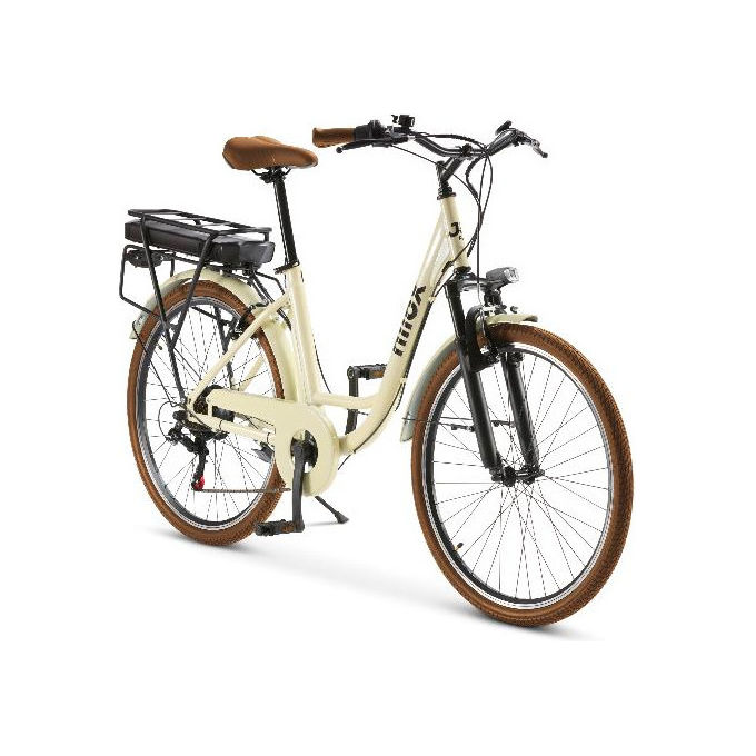 Nilox J5 Pro Bici Elettrica 26 pollici, Beige e Marrone