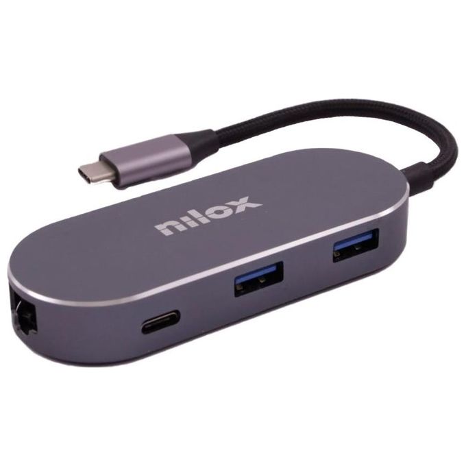 Nilox NXDSUSBC02 Mini Docking Stat Hdmi 3 Usb Pd Eth Usb Tipo-C
