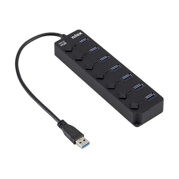 Nilox NXHUB-06 Hub Usb 7 Porte 3.0 Switch