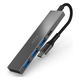 Nilox NXHUBUSBC02 Hub Usb 3x Usb 3.0 e 1x Usb-C