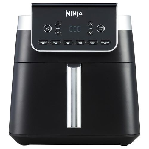 Ninja AF180EU Friggitrice ad Aria MAX 6.2L Digitale 5 in 1 Antiaderente Cottura Senza Olio per Arrostire Cuocere al Forno Formato Famiglia Cestello e Piastra Lavabili in Lavastoviglie Grigio