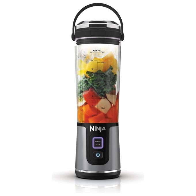FRULLATORE NINJA BLAST PORTATILE, Potenza 7,4 W, Caraffa da 0.53 l, 1 velocità, Plastica e alluminio, Nero