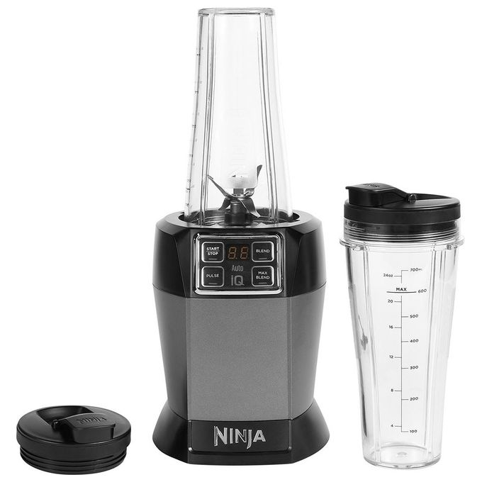 Ninja BN495EU Frullatore con Auto-iQ 1000W 2 Bicchieri da 700ml Nero/Argento