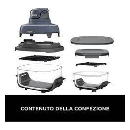 Friggitrice ad Aria Calda CRISPi 3.8 L, 1700 W, Blu, Grigio, Trasparente