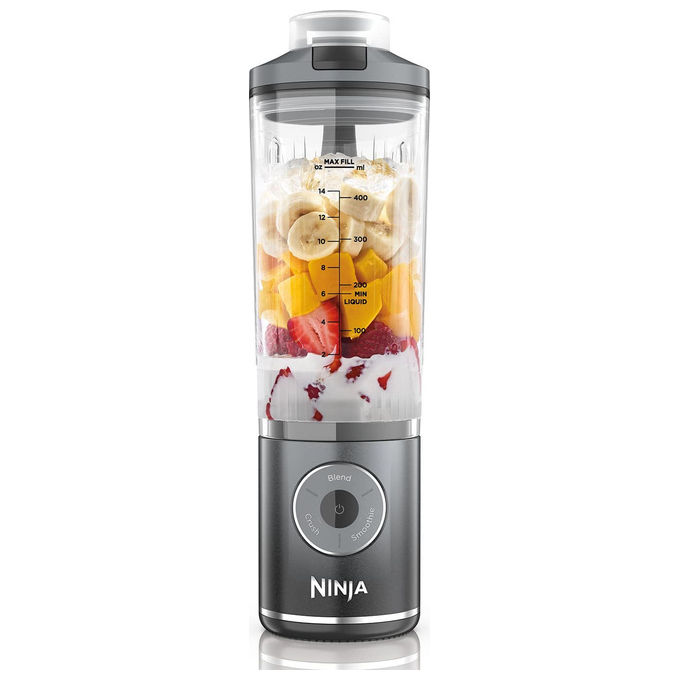 immagine di FRULLATORE NINJA BLAST MAX PORTATILE, Potenza 11,1 W, Caraffa da 0.57 l, 1 velocità, Plastica e alluminio, Crush Blade, Grigio