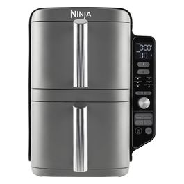 Ninja SL400EU Double Stack XL Friggitrice ad Aria Verticale Doppia Zona 4 Livelli di Cottura e 2 Cassetti Capienza 9.5L 6 Funzioni 8 Porzioni Componenti Lavabili in Lavastoviglie Grigio