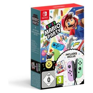 Nintendo Super Mario Party (Codice Gioco Digitale)  Coppia di Joy-Con Viola Pastello e Verde Pastello