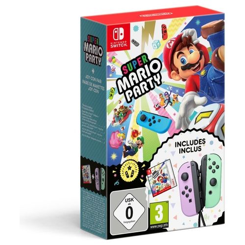 Nintendo Super Mario Party (Codice Gioco Digitale)  Coppia di Joy-Con Viola Pastello e Verde Pastello